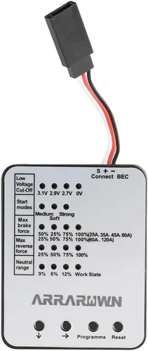 Miniatura 9 de Surpass Hobby ESC Tarjeta de programación RC Car Controlador electrónico de velocidad LED Tarjeta de programa solo compatible con Supass Hobby Negro