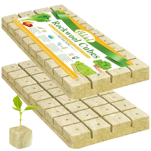 Halatool Cubos hidropónicos de lana de roca de 1.2 pulgadas para cultivo hidropónico sin suelo, plántulas, inicio, esquejes, clones y propagación de