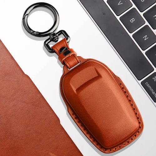 Miniatura 5 de Tukellen Funda de cuero para llavero Toyota compatible con Land Cruiser 2019-2026, Venza 2021-2026, Grand Highlander Hilux, Fortuner, Tundra Marrón