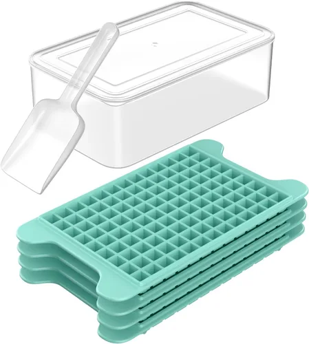 Miniatura 9 de Mini Ice Cube Tray for Freezer: FDDBI Small Ice Trays for Freezer with Bin - 117×4PCS Easy Release Nugget Ice Tray - Crushed Ice Tray with Container