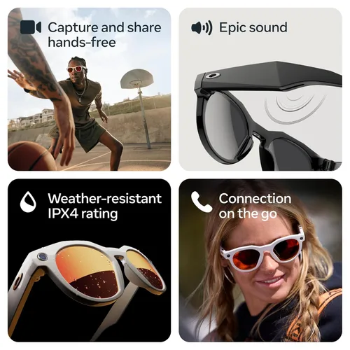 Miniatura 5 de Meta Oakley HSTN, Black Gafas inteligentes AI para hombres, mujeres — Cámara, audio, grabación de video — Lentes transparentes