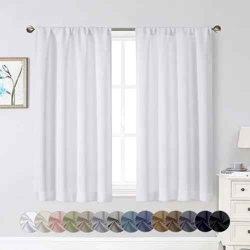 Miniatura 45 de Cortinas opacas para dormitorio, sala de estar, juego de 2 paneles de 54 pulgadas de largo, cortinas de oscurecimiento de habitación con aislamiento