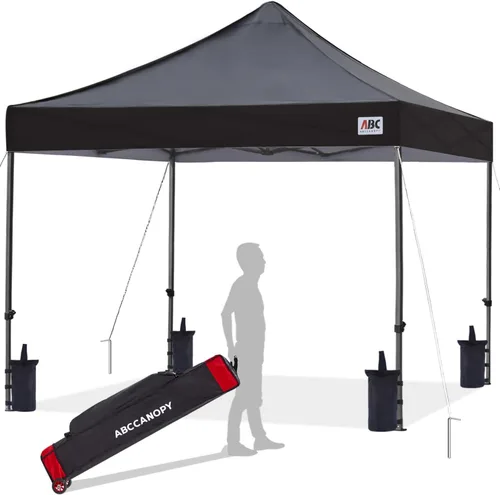Miniatura 15 de Abccanopy - Carpa de toldo para tienda de campaña comercial instantánea con bolsa de transporte con ruedas, 4 bolsas de arena, Blanco