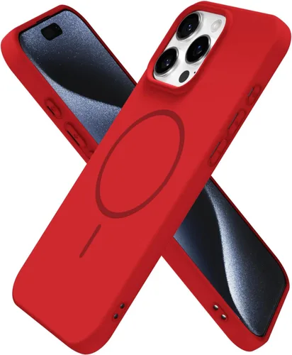 Miniatura 131 de oakxco Funda de silicona Mag Safe para iPhone 17 Pro Max, funda magnética delgada y fina compatible con carga inalámbrica MagSafe, bonita funda Negro