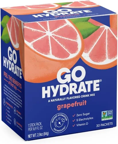 Miniatura 14 de GoHydrate Paquetes de polvo de hidratación instantánea, mezcla de bebidas con electrolitos bajos en sodio, apoyo de hidratación natural, bebida