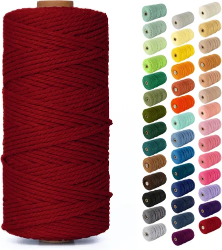 Miniatura 103 de Nook Theory - Cuerda de macramé de 3 mm, 220 yardas de cuerda de algodón, hilo de 4 mm y 5 mm, cuerda para manualidades, perfecta para colgantes