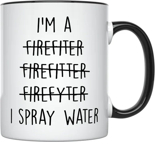 YouNique Designs Taza de bombero, 11 onzas, regalos de bombero para hombres y mujeres, divertida taza de bombero, regalo de broma de graduación,