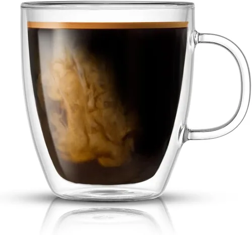 Miniatura 7 de JoyJolt Savor - Tazas de café de vidrio de doble pared aisladas (Set de 2) - 13.5 onzas