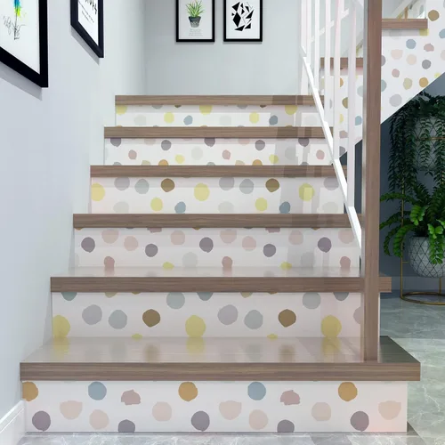 Miniatura 5 de Papel tapiz para niños, papel tapiz de lunares colorido de 17.5 x 120 pulgadas, autoadhesivo para guardería, papel de contacto apto para inquilinos