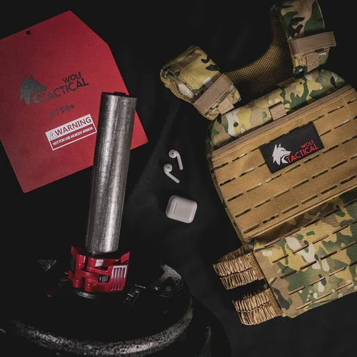 Miniatura 7 de WOLF TACTICAL Chaleco con peso y placas de chaleco de peso (negro, 14.5 libras)