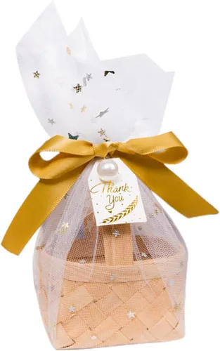 Miniatura 11 de Mini cesta de regalo tejida a mano de bambú, cajas de dulces, caja de embalaje de chocolate, perfecta para baby showers, cumpleaños, recuerdos