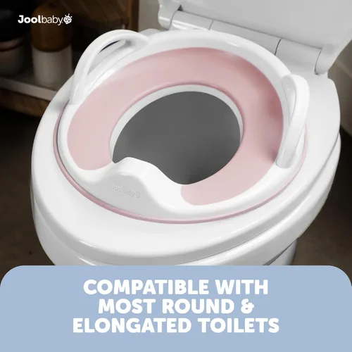 Miniatura 5 de Jool Baby Asiento de entrenamiento para ir al baño para niños y niñas con asas, se adapta a inodoros redondos y ovalados, antideslizante