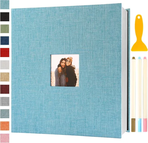 Miniatura 28 de Álbum de fotos autoadhesivo con páginas adhesivas, álbumes de fotos magnéticos para fotos de 4x6, 5x7, 8x10, libros con páginas adhesivas para bebé