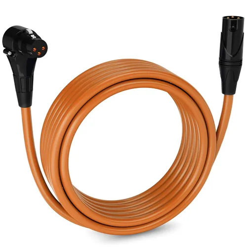 Miniatura 35 de LyxPro Cable de micrófono XLR hembra a macho de ángulo recto de 3 pines de 1.5 pies para altavoces amplificados, interfaz de audio, rendimiento