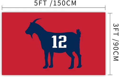 Miniatura 2 de Tom Brady #12 Bandera de cabra de 3 x 5 pies, divertido póster duradero de pared de cueva de hombre con 4 ojales de latón. Esta hermosa pancarta