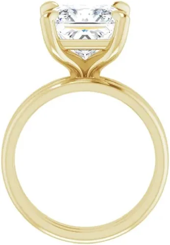 Miniatura 5 de Juego de anillos de compromiso hechos a mano de plata 925, oro macizo de 10K14K18K, 4 quilates de corte princesa, juego de anillos de boda