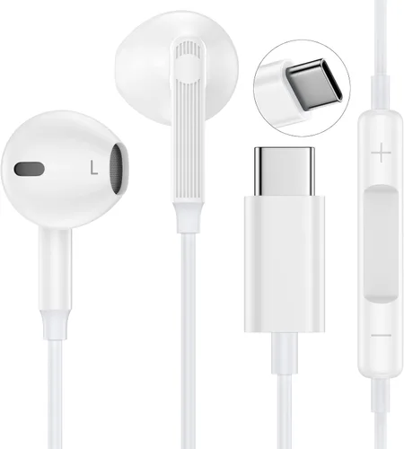 Miniatura 8 de Auriculares tipo C con cable USB C para Samsung Galaxy A17/A16 5G/S25 FE/S25 Ultra/S25 Plus/S24FE/S23FE/A56/A36/S22, iPhone 17/16e/16 Plus/Pro Max