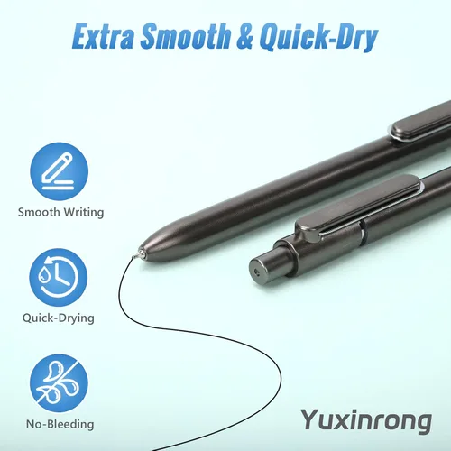 Miniatura 4 de Yuxingrong - Paquete de 6 bolígrafos de gel negros retráctiles, bolígrafos de tinta de gel negra de 0.020 in, bolígrafos de tinta de gel negro a