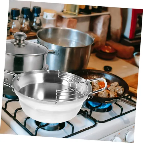 Miniatura 9 de 1 sartén de estilo japonés, utensilios de cocina antiadherentes, olla portátil para cocinar, cocina de inducción, sartén tempura, freidora