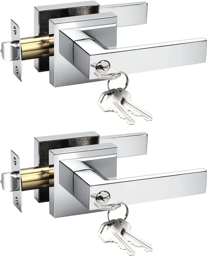 Miniatura 8 de KNOBWELL - Paquete de 10 picaportes resistentes con llaves para puertas de entrada; juego para puertas delanteras que cierran con diferentes llaves