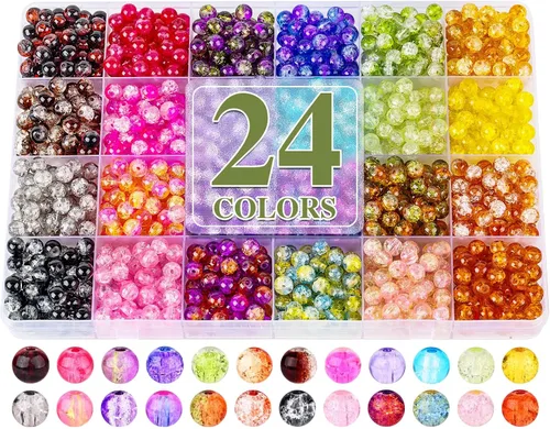 Miniatura 10 de XSEINO Juego de aproximadamente 7200 cuentas de vidrio de 0.236 pulgadas para hacer pulseras, 144 diseños surtidos, serie de colores especiales