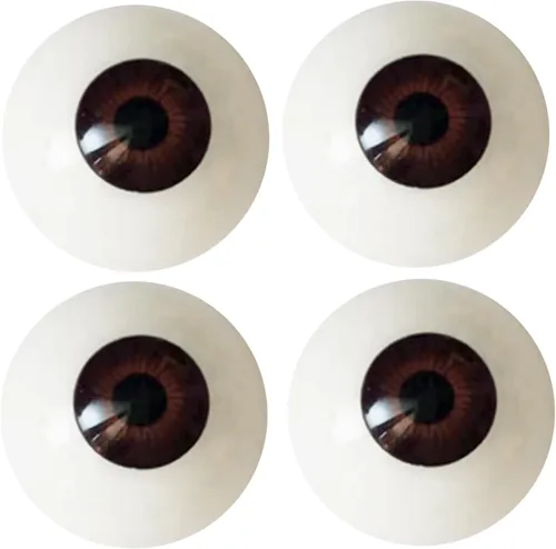 Ojos acrílicos realistas, 2 pares de globos oculares huecos de plástico, 1.181 in de diámetro beige, ojos falsos semicirculares para decoración de