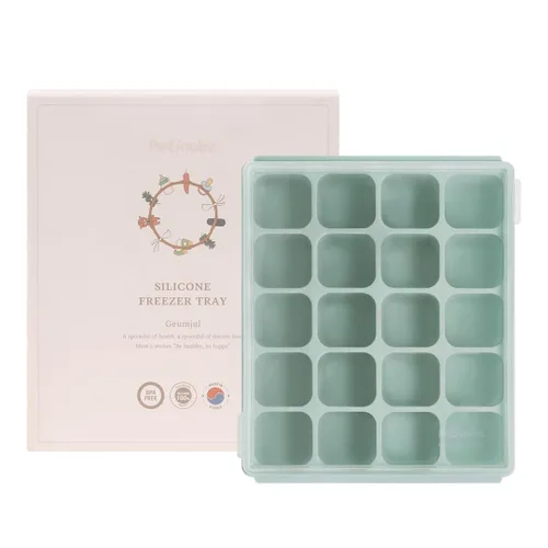 Miniatura 17 de Bandeja de silicona para congelador, cubos de almacenamiento de comida para bebé con tapa a clip, congelar comida para bebé, sopas, purés, hielo
