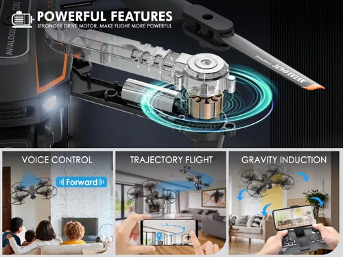 Miniatura 4 de AVIALOGIC Mini dron con cámara para niños, helicóptero de control remoto, juguetes de regalo para niños y niñas, FPV RC Quadcopter con cámara