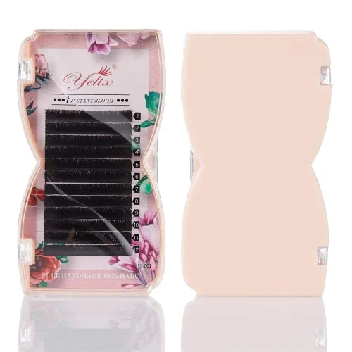 Miniatura 3 de Yelix - Extensiones de pestañas de 1 segundo en abanico automático y pestañas de fácil floración, rizo D, grosor de 0.002 in (0.472 in de longitud)