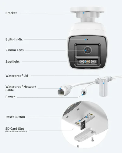 Miniatura 9 de ANNKE Cámara IP PoE de 12MP para exteriores, cámara de seguridad con doble luz inteligente para vigilancia doméstica, detección de seres