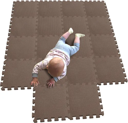 Miniatura 14 de MQIAOHAM® Alfombras de Juego tipo Rompecabezas de 18 Piezas, Alfombra de Juego Suave para Bebés, Baldosas de Espuma Entrelazadas para Niños, Café