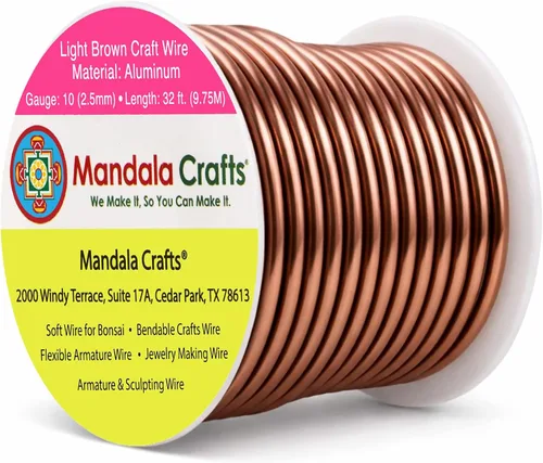 Miniatura 136 de Mandala Crafts - Alambre de aluminio anodizado de 8 calibre para hacer joyas - 9.75 m de alambre flexible negro colorido - Flexible para bonsái