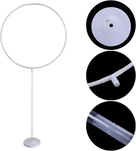 Miniatura 2 de Vctitil Kit de soporte de marco de arco de globo circular de 64 pulgadas de altura, soporte de arco de globo redondo para boda, cumpleaños, baby