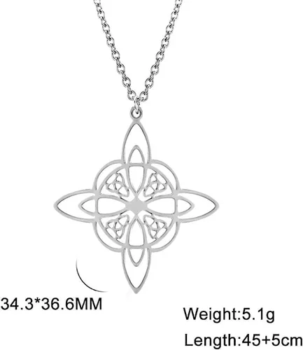 Miniatura 6 de Collar de bruja de acero inoxidable con nudo celta de bruja, collar de nudo celta para mujeres y niñas, collar de nudo celta, collar Wiccan