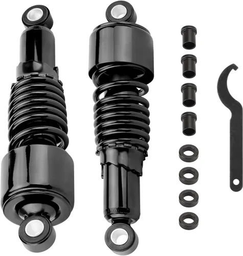 Miniatura 2 de Amortiguadores traseros para motocicleta de 10.5 pulgadas/10.512 in, kit de suspensión trasera negra, repuesto para Harley Sportster Iron XL 883