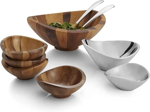 Miniatura 11 de nambe Cuenco de mariposa, cuenco de ensalada refrigerable para entretenimiento, servir salsa, aperitivos, aceitunas y guacamole, apto para horno
