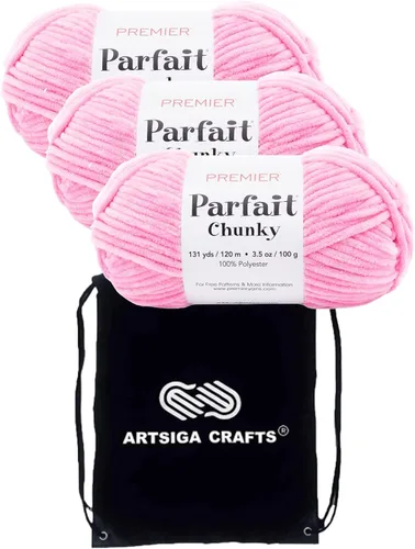 Miniatura 21 de Premier Yarns Parfait Chunky Black 1150-10 (6 madejas, el mismo lote de tinte) Peso S voluminoso #6 hilo de poliéster para ganchillo y tejer