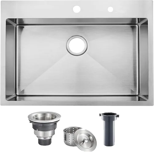 Miniatura 11 de Estación de trabajo de fregadero de cocina negro de 21x20 pulgadas - VAPSINT Fregadero de barra de 21 pulgadas de montaje superior en color negro