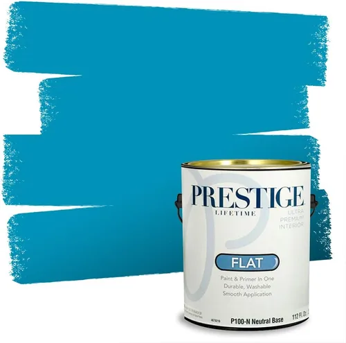Miniatura 81 de Prestige Paints. - Base y pintura para exteriores en un solo galón, 1 galón. plano, comparable con Sherwin Williams Topsail. SW6799-PCM