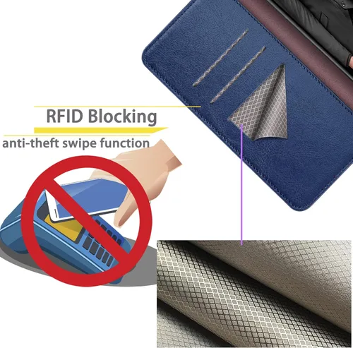 Miniatura 2 de SUANPOT Funda con bloqueo RFID para Motorola Moto G Play 2021 con funda tipo cartera y tarjetero de piel sintética, funda para teléfono tipo libro
