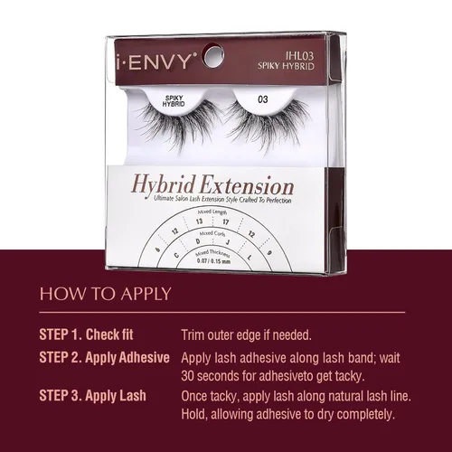 Miniatura 5 de i-ENVY - Pestañas postizas de extensión, pestañas híbridas transparentes invisibles, con aspecto natural, volumen mixto, rizos, pestañas postizas