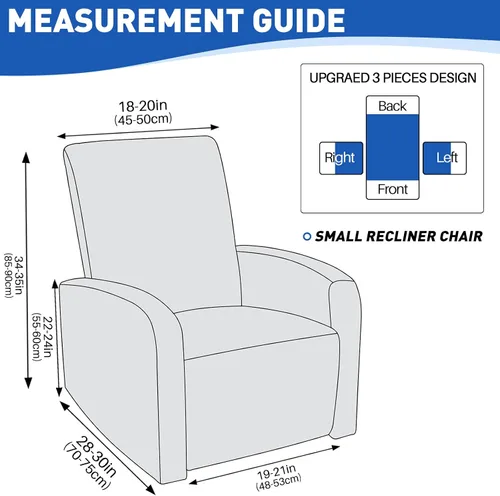 Miniatura 5 de MAXIJIN Fundas impermeables para sillas reclinables pequeñas de 3 piezas, fundas reclinables que se mantienen en su lugar, fundas reclinables Lazy