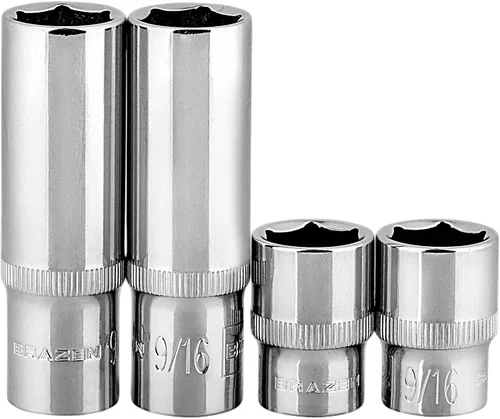 Miniatura 5 de Car Guy Tools - Juego de 8 llaves de vaso de 1/2" (3/8", multitipo)
