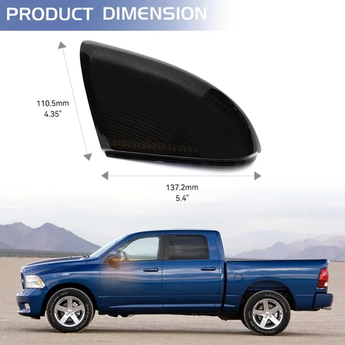 Miniatura 7 de Switchback - Luz LED para espejo lateral intermitente para Dodge Ram 1500 2500 3500 Ram 1500 2009-2018 y Ram 2500 3500 10-18, lente ahumada