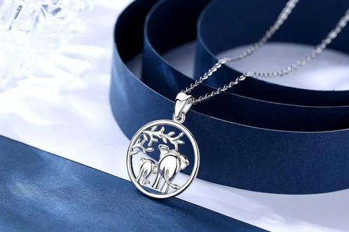 Miniatura 8 de AEONSLOVE Collar de elefante de plata de ley con buena suerte, regalo para mujer, cadena de 17.7in, Plata esterlina