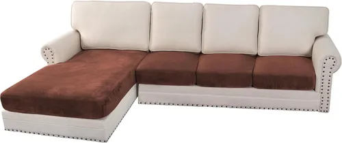 Miniatura 141 de H.VERSAILTEX - Funda de terciopelo elástica y afelpada para protección de cojines de sofá biplaza, silla o sofá, 2 piezas, tamaño grande, color gris