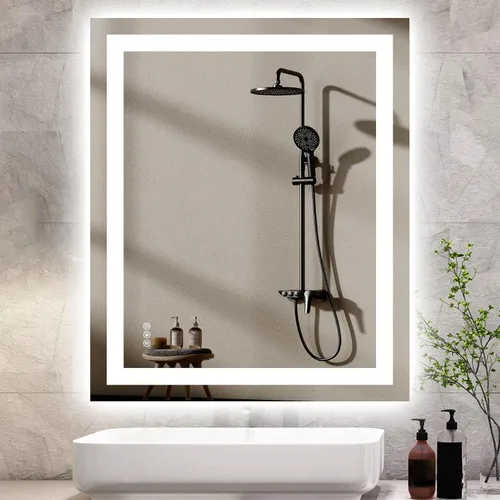 Miniatura 23 de Hivone Espejo de Baño LED de 24X32 con Luces, Antivaho, Regulable, Retroiluminado + Iluminado Frontal, Espejo Inteligente de Tocador de Baño