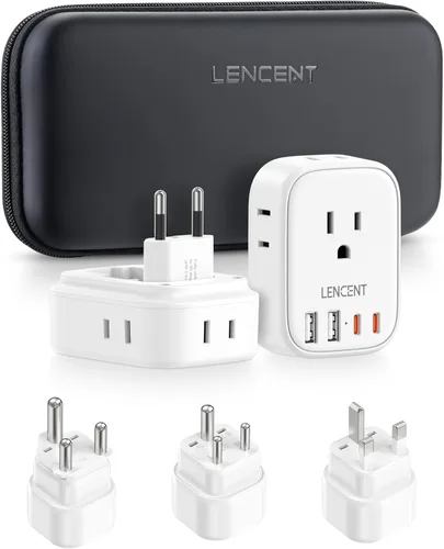 Miniatura 11 de LENCENT Kit adaptador de viaje universal tipo C y tipo D G, adaptador de enchufe internacional para Europa Reino Unido Maldivas Italia Irlanda