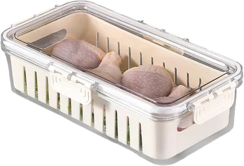 Contenedores organizadores para refrigerador, contenedores de almacenamiento de alimentos con tapas, contenedores de almacenamiento de frutas