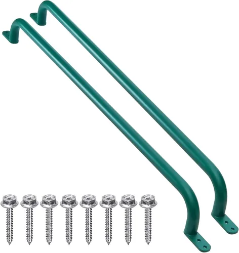 Asa de escalera de 37 pulgadas para patio de recreo (1 par), riel de escalera de metal para casa de juegos, asas de seguridad para juegos al aire